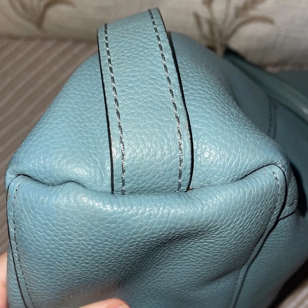 Coach Bluish Gray Leather Tote Bag No B1780-57124